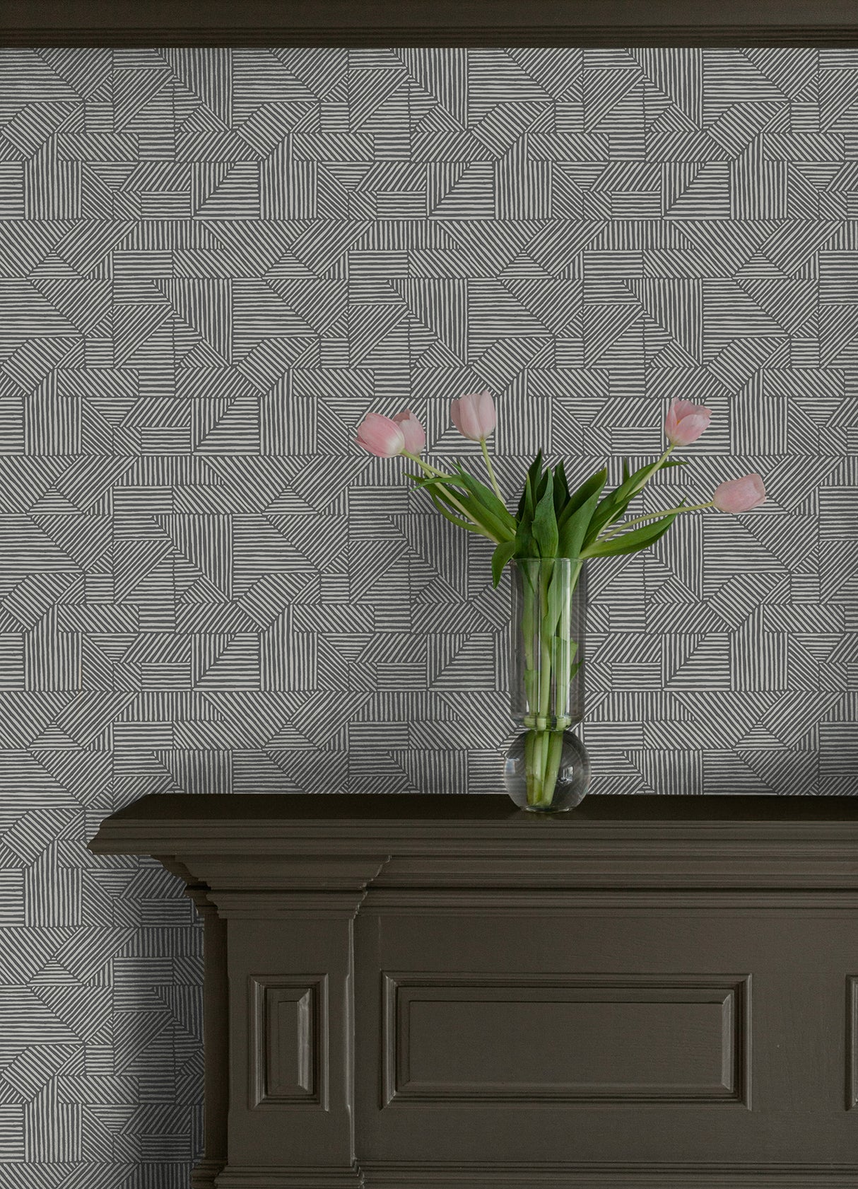 A-Street Prints 4177-83302 Crescendo Dark Grey Block Geometr