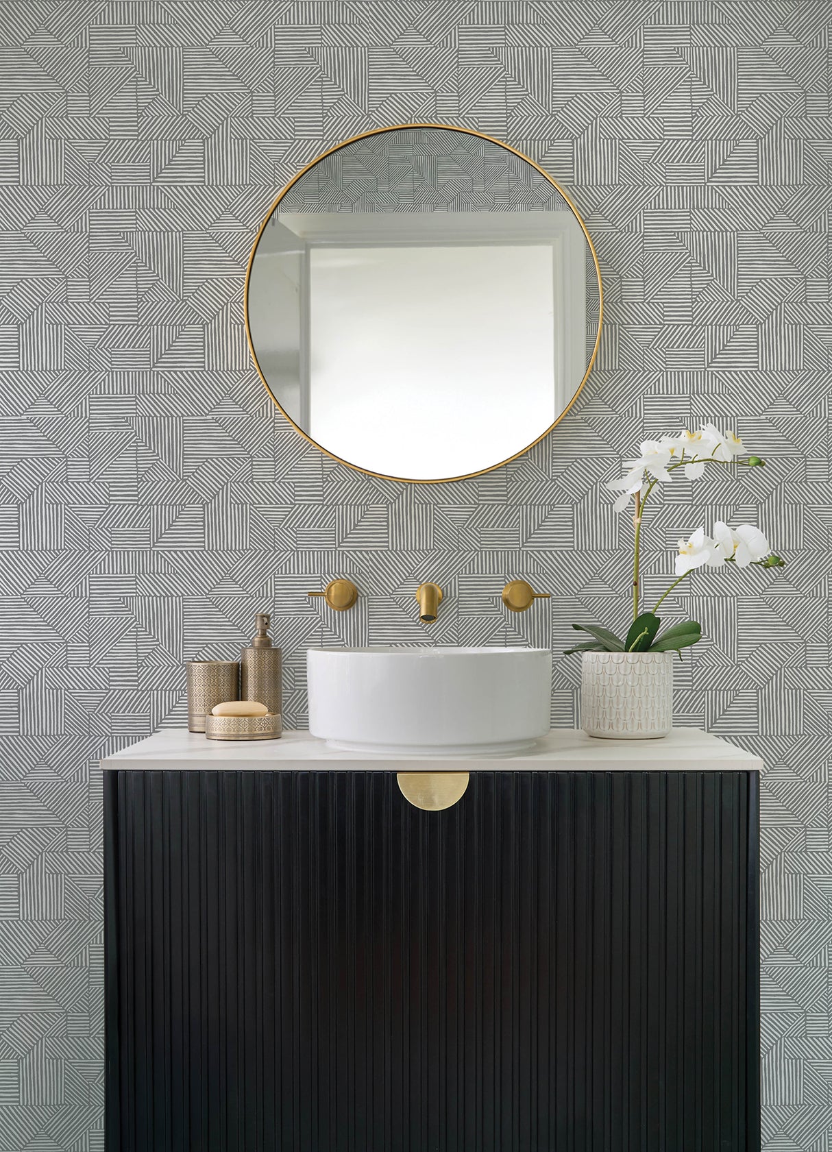 A-Street Prints 4177-83302 Crescendo Dark Grey Block Geometr