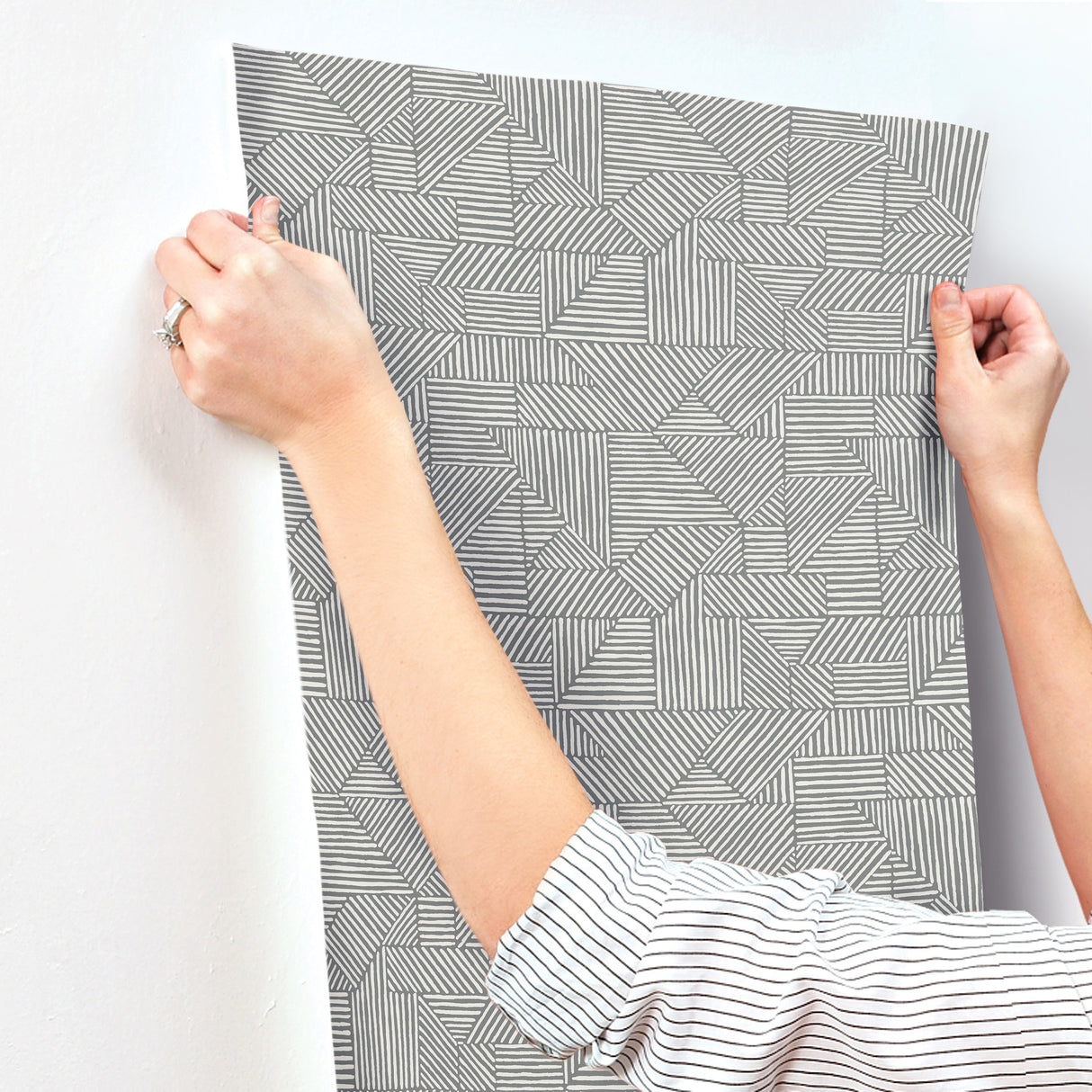 A-Street Prints 4177-83302 Crescendo Dark Grey Block Geometr