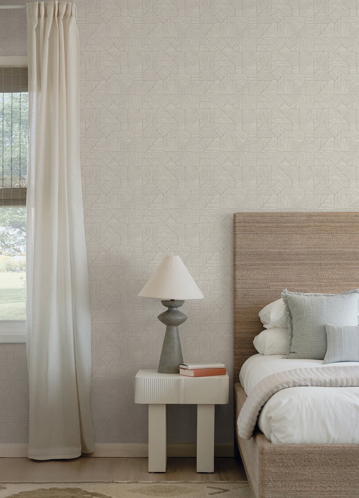 A-Street Prints 4177-83303 Crescendo Light Grey Block Geomet