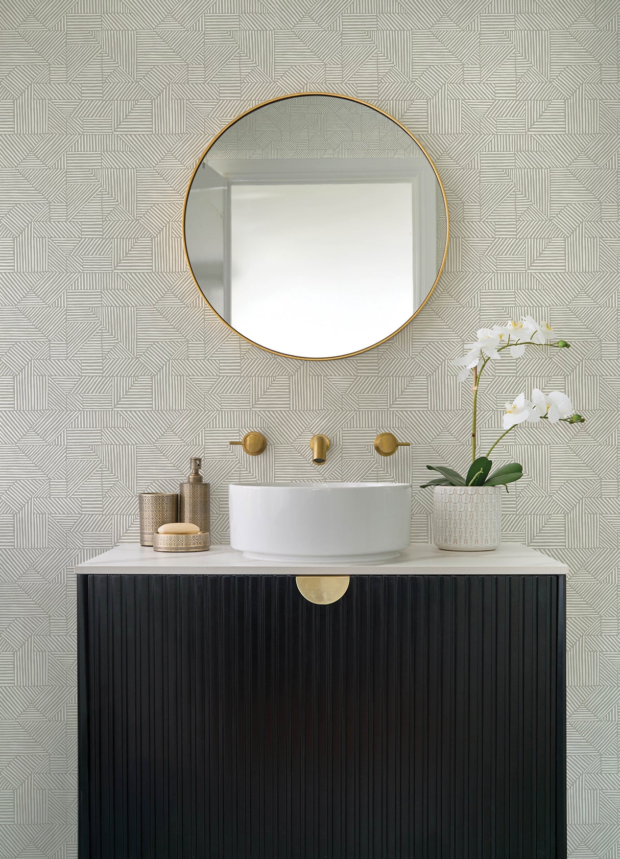 A-Street Prints 4177-83303 Crescendo Light Grey Block Geomet