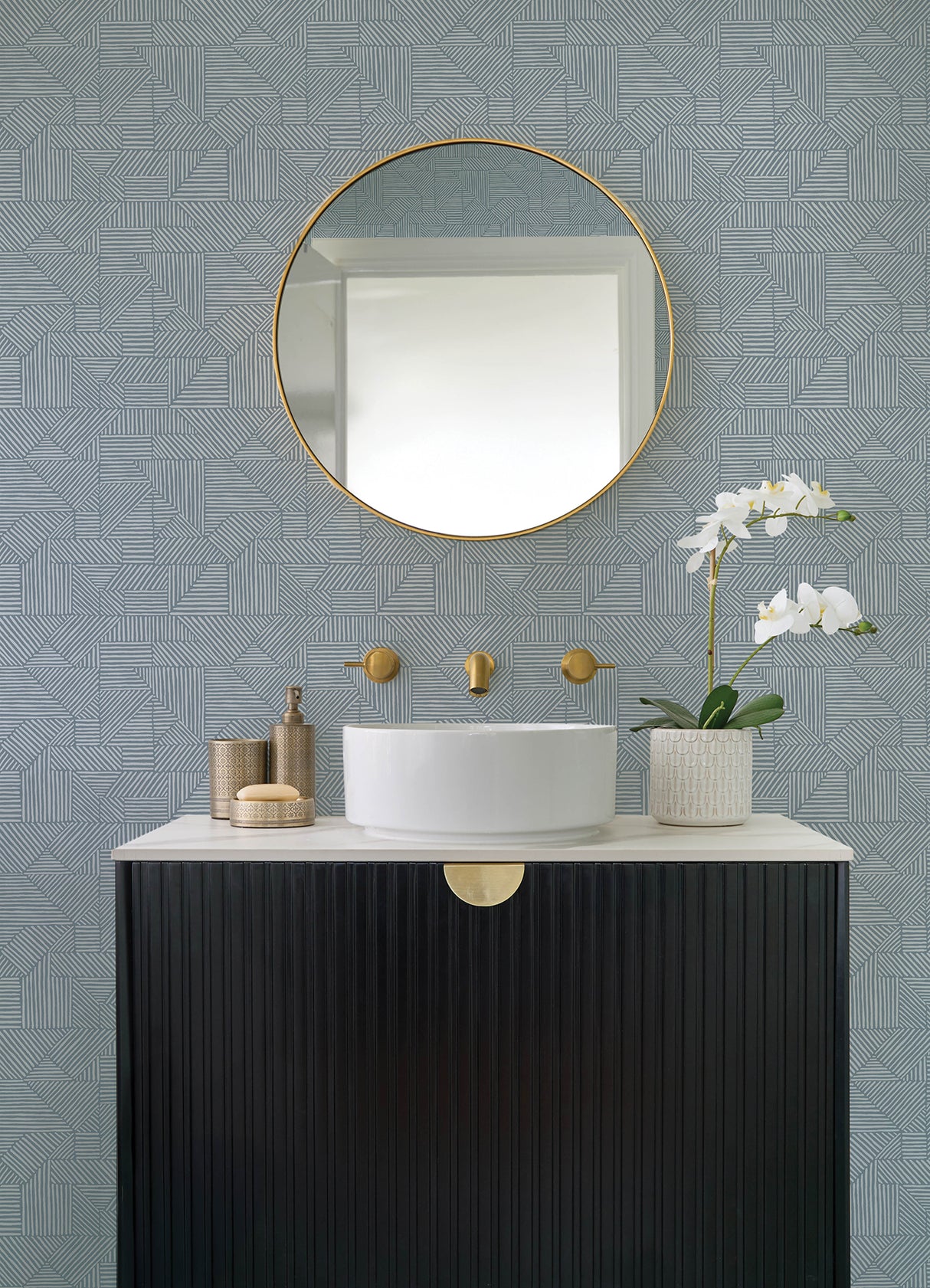 A-Street Prints 4177-83304 Crescendo Blue Block Geometric Wa