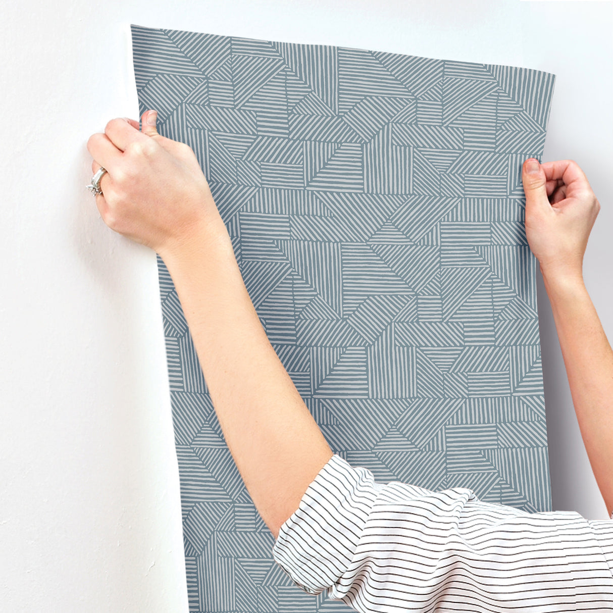 A-Street Prints 4177-83304 Crescendo Blue Block Geometric Wa