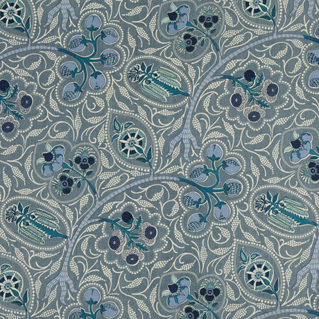 Schumacher 417N59 INDIRA in INDIGO Fabric - RAOUL TEXTILES