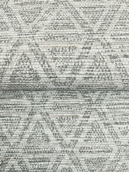 Warner 4183-4825 Kelce Grey Geometric Faux Grasscloth Wallpaper