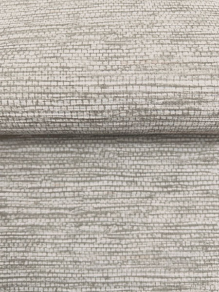 Warner 4183-4830 Mae Grey Faux Grasscloth Wallpaper