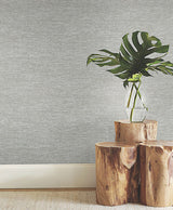 Warner 4183-4831 Mae Slate Faux Grasscloth Wallpaper