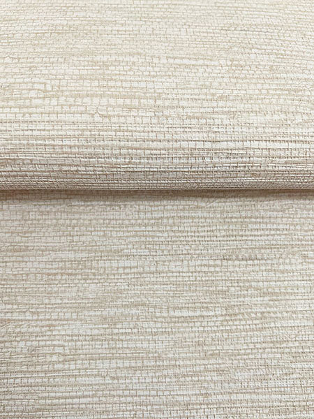 Warner 4183-4833 Mae Cream Faux Grasscloth Wallpaper