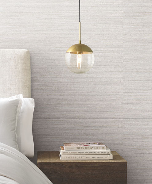 Warner 4183-4839 Nira Dove Fabric Weave Wallpaper