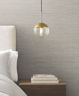 Warner 4183-4840 Nira Grey Fabric Weave Wallpaper