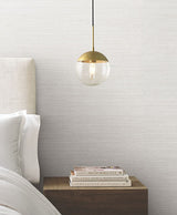 Warner 4183-4842 Nira White Fabric Weave Wallpaper