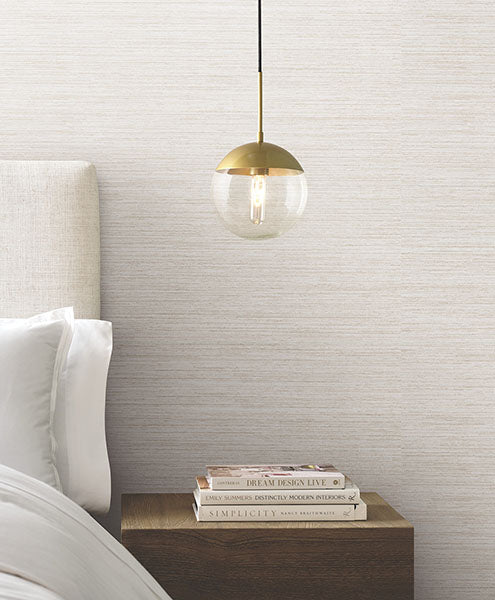 Warner 4183-4843 Nira Cream Fabric Weave Wallpaper