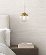 Warner 4183-4843 Nira Cream Fabric Weave Wallpaper