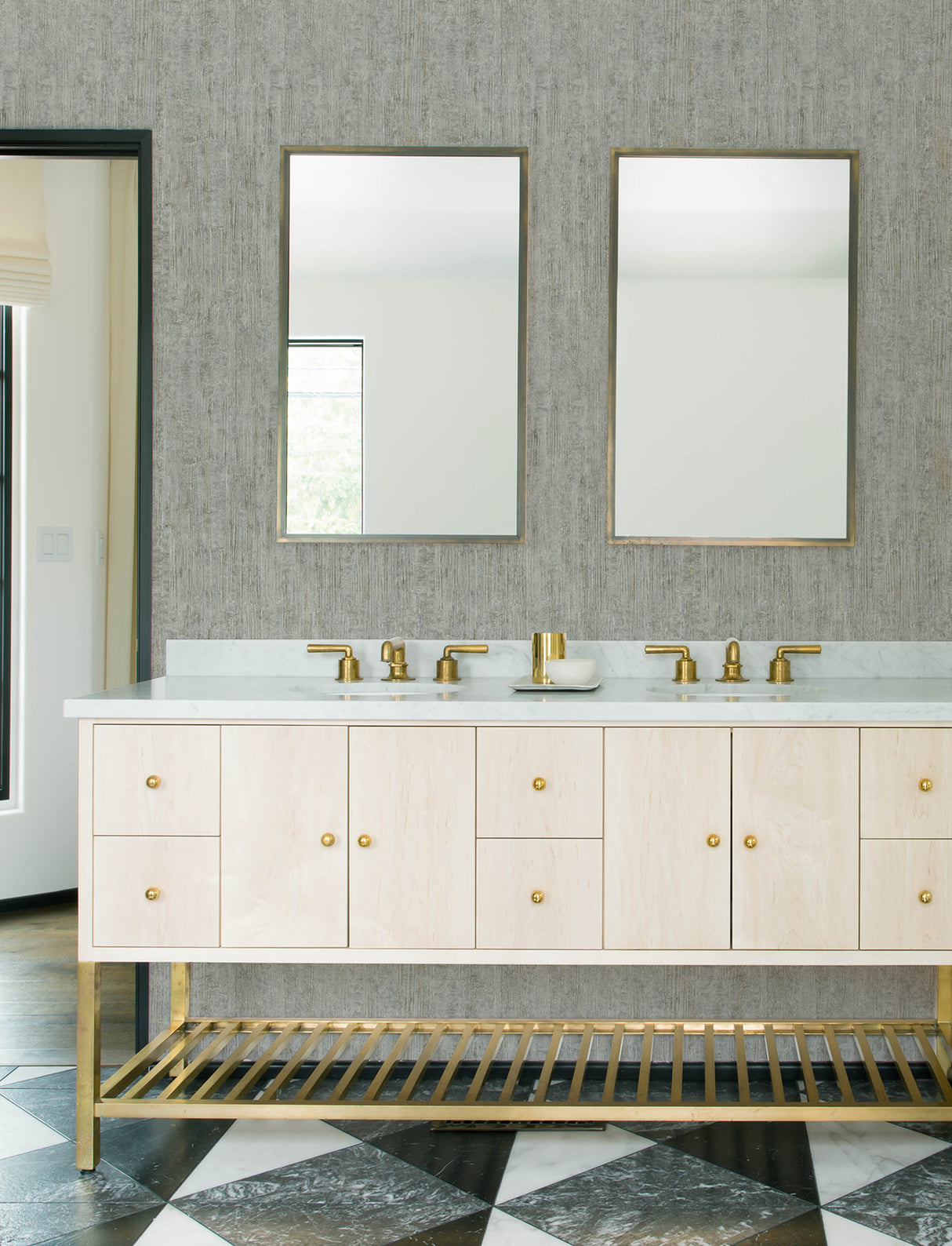Chesapeake 4191-83004 Ramona Grey Distressed Texture Wallpap