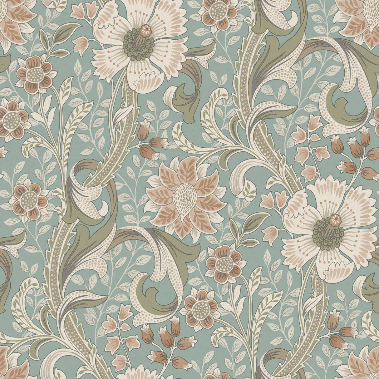 Chesapeake 4191-83013 Liora Aqua Floral Trail Wallpaper