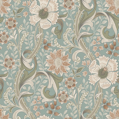 Chesapeake 4191-83013 Liora Aqua Floral Trail Wallpaper