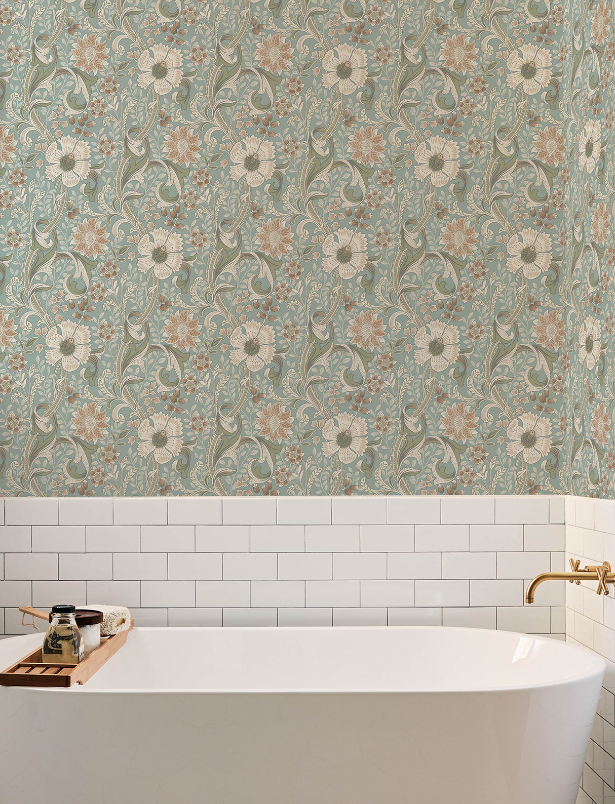 Chesapeake 4191-83013 Liora Aqua Floral Trail Wallpaper