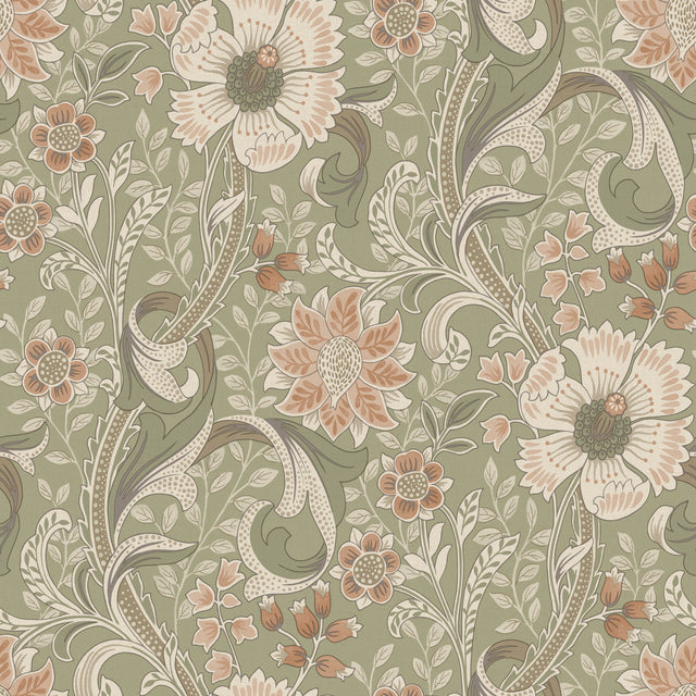 Chesapeake 4191-83014 Liora Green Floral Trail Wallpaper