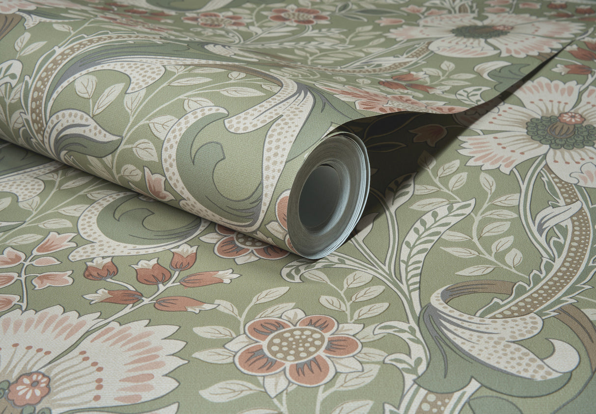Chesapeake 4191-83014 Liora Green Floral Trail Wallpaper