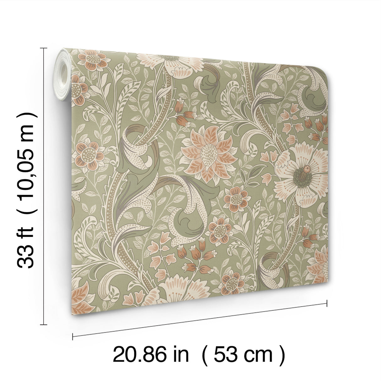 Chesapeake 4191-83014 Liora Green Floral Trail Wallpaper