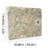 Chesapeake 4191-83014 Liora Green Floral Trail Wallpaper