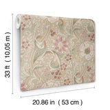 Chesapeake 4191-83015 Liora Taupe Floral Trail Wallpaper