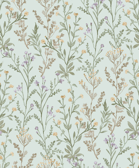 Chesapeake 4191-83018 Laverne Aquamarine Wildflowers Wallpap