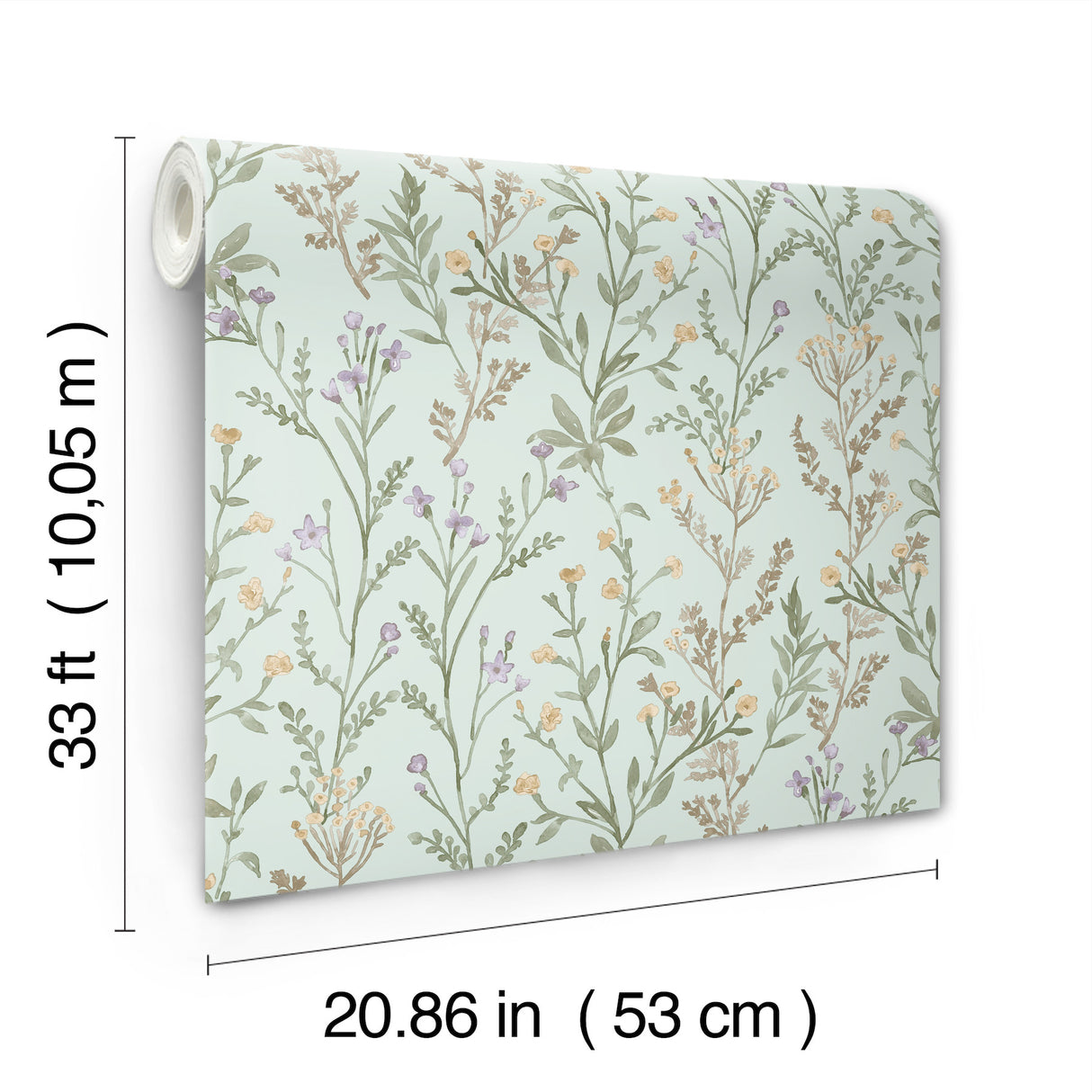 Chesapeake 4191-83018 Laverne Aquamarine Wildflowers Wallpap