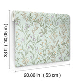 Chesapeake 4191-83018 Laverne Aquamarine Wildflowers Wallpap
