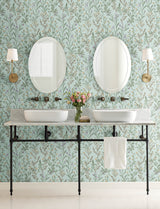 Chesapeake 4191-83018 Laverne Aquamarine Wildflowers Wallpap