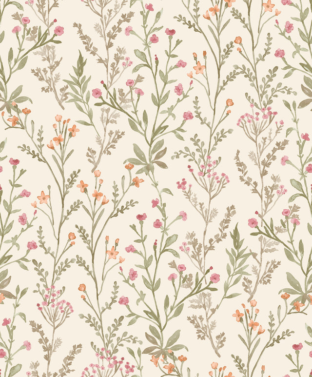 Chesapeake 4191-83019 Laverne Green Wildflowers Wallpaper