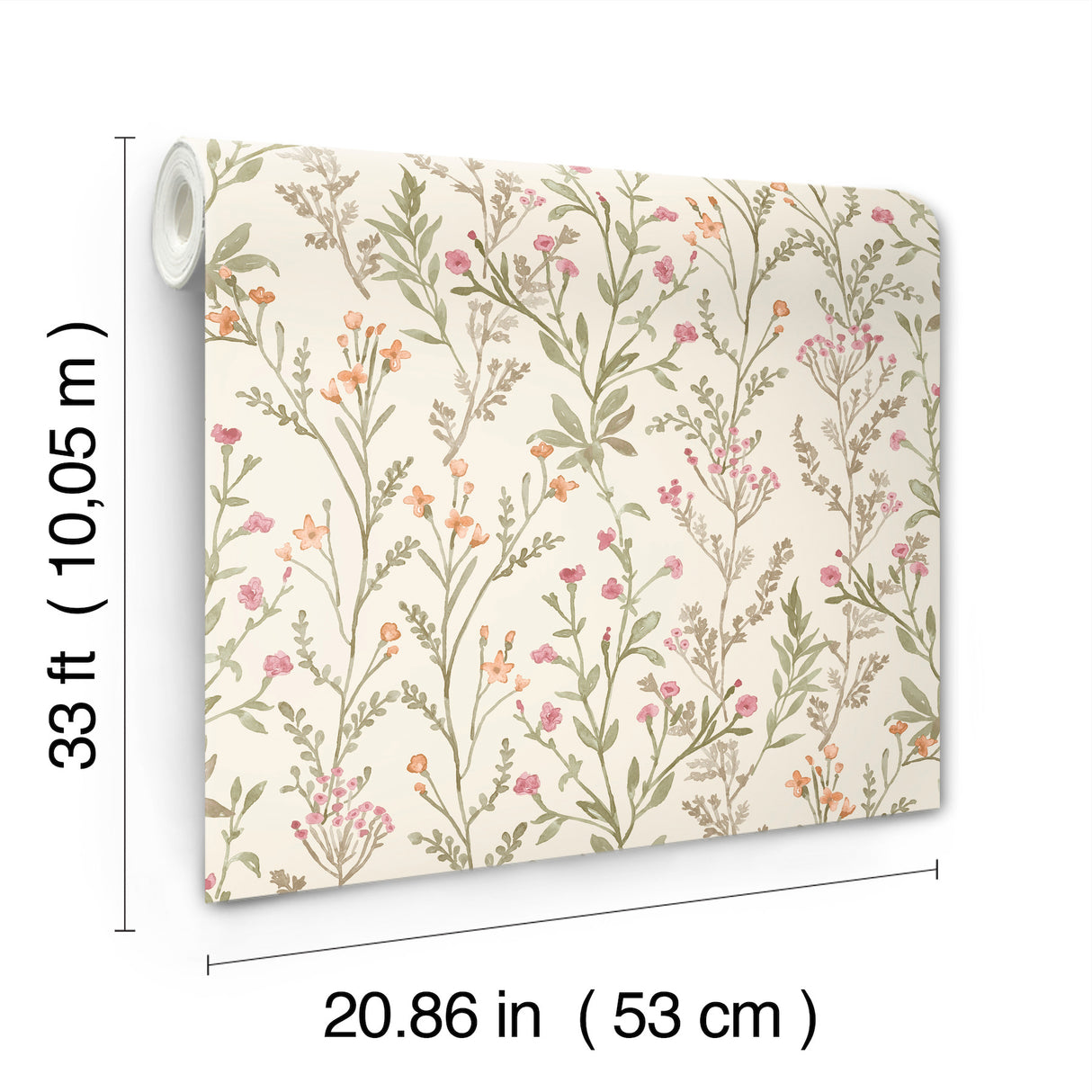 Chesapeake 4191-83019 Laverne Green Wildflowers Wallpaper