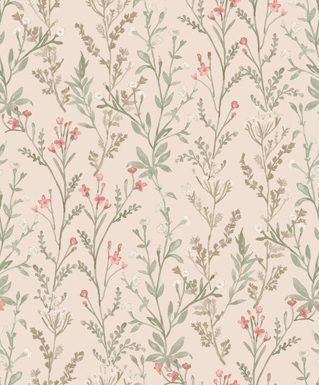 Chesapeake 4191-83020 Laverne Blush Wildflowers Wallpaper
