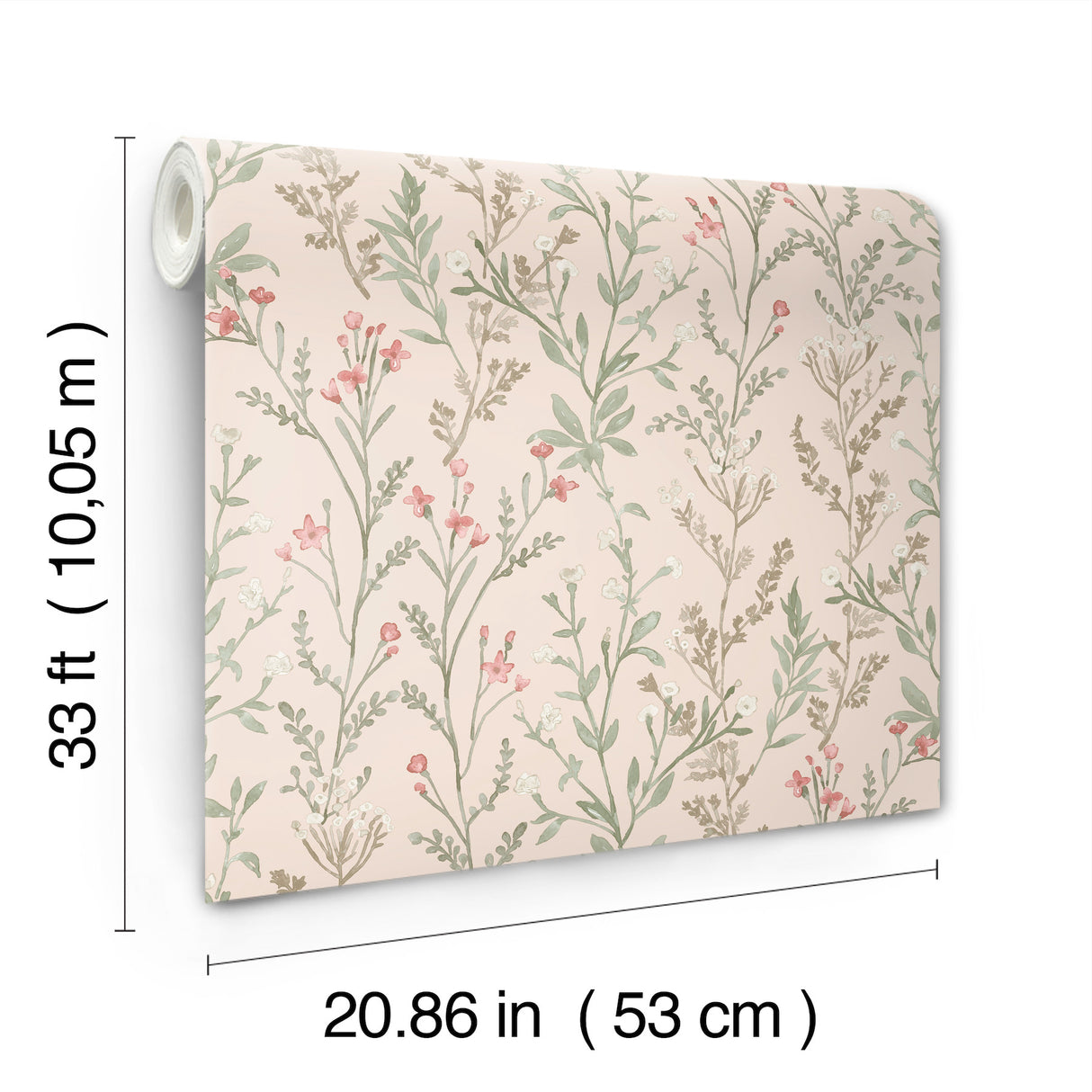 Chesapeake 4191-83020 Laverne Blush Wildflowers Wallpaper