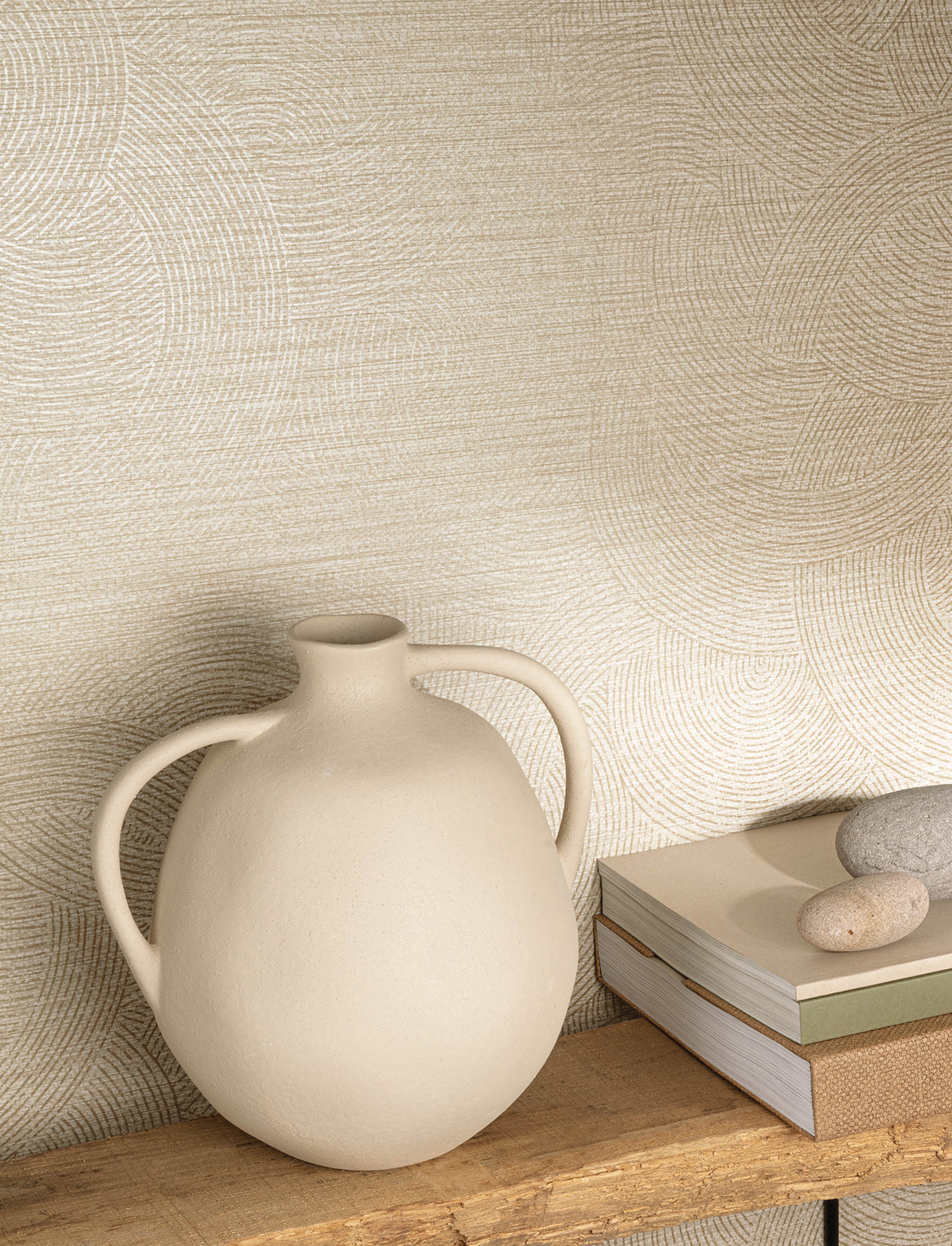 Chesapeake 4191-83023 Harrison Taupe Swirling Geometric Wall