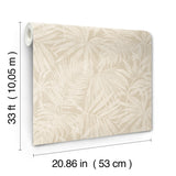 Chesapeake 4191-83025 Sonny Beige Fronds Wallpaper