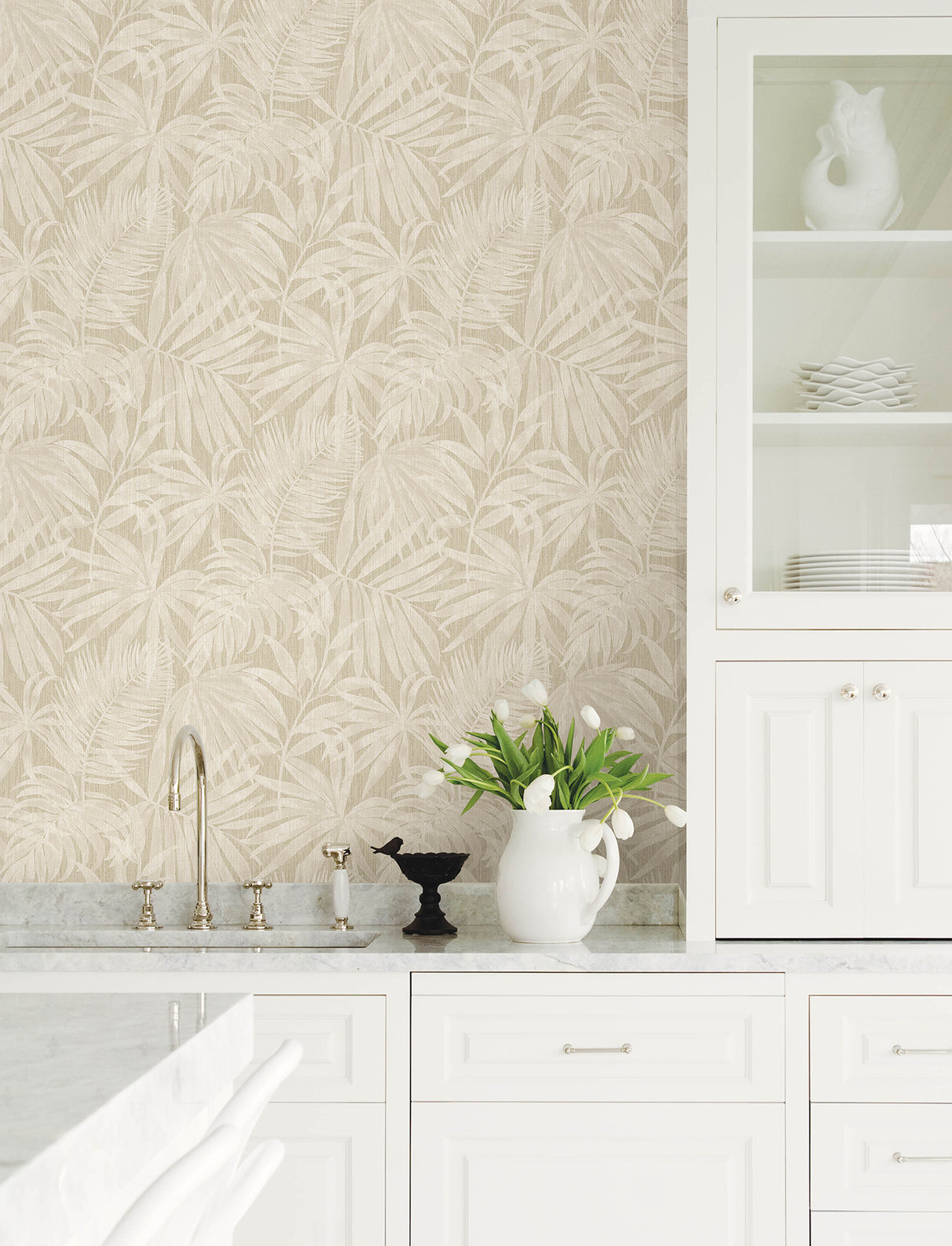Chesapeake 4191-83025 Sonny Beige Fronds Wallpaper