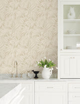 Chesapeake 4191-83025 Sonny Beige Fronds Wallpaper