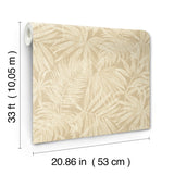 Chesapeake 4191-83028 Sonny Light Brown Fronds Wallpaper