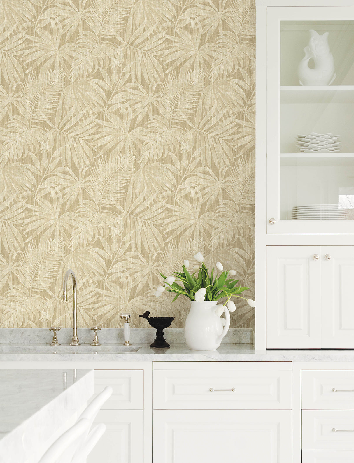 Chesapeake 4191-83028 Sonny Light Brown Fronds Wallpaper