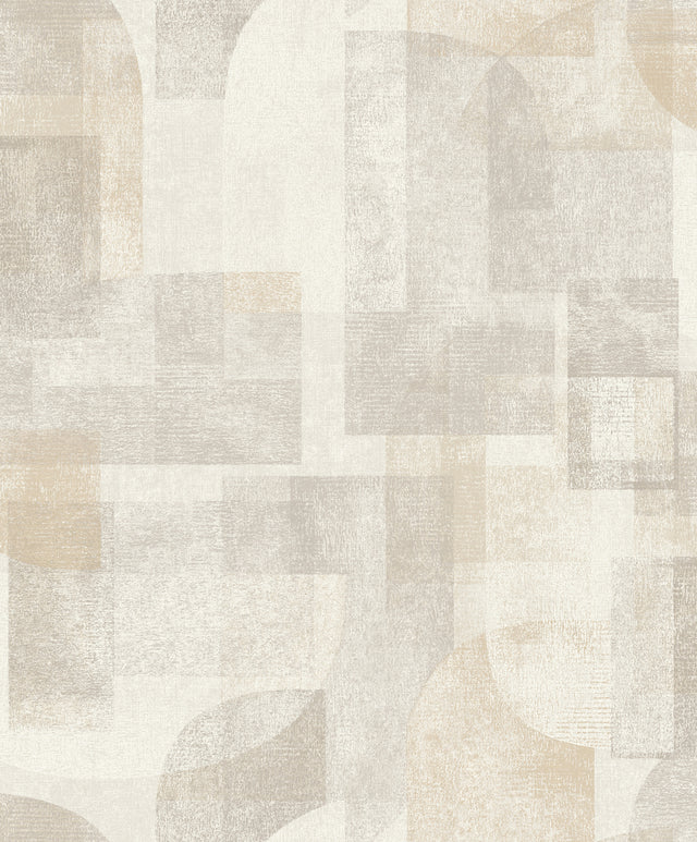 Chesapeake 4191-83030 Cassandra Taupe Block Geometric Wallpa