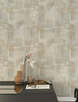 Chesapeake 4191-83030 Cassandra Taupe Block Geometric Wallpa