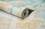 Chesapeake 4191-83031 Cassandra Teal Block Geometric Wallpap