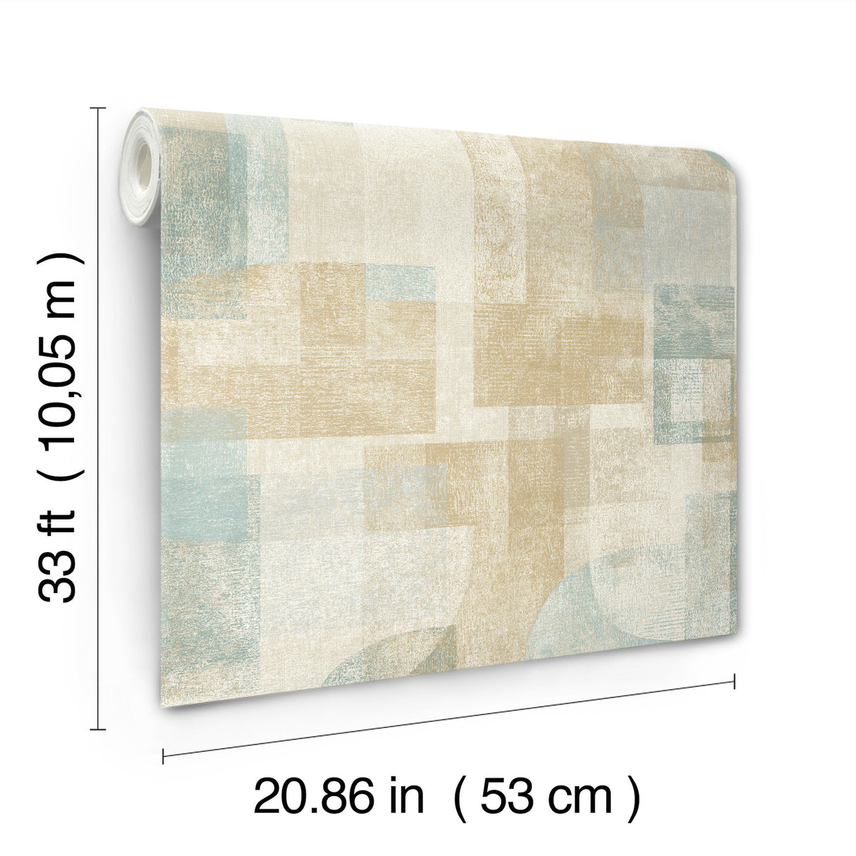 Chesapeake 4191-83031 Cassandra Teal Block Geometric Wallpap