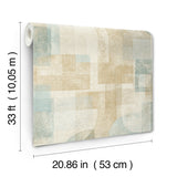 Chesapeake 4191-83031 Cassandra Teal Block Geometric Wallpap