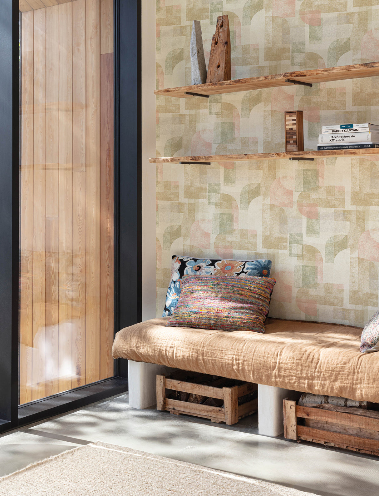 Chesapeake 4191-83032 Cassandra Brown Block Geometric Wallpa