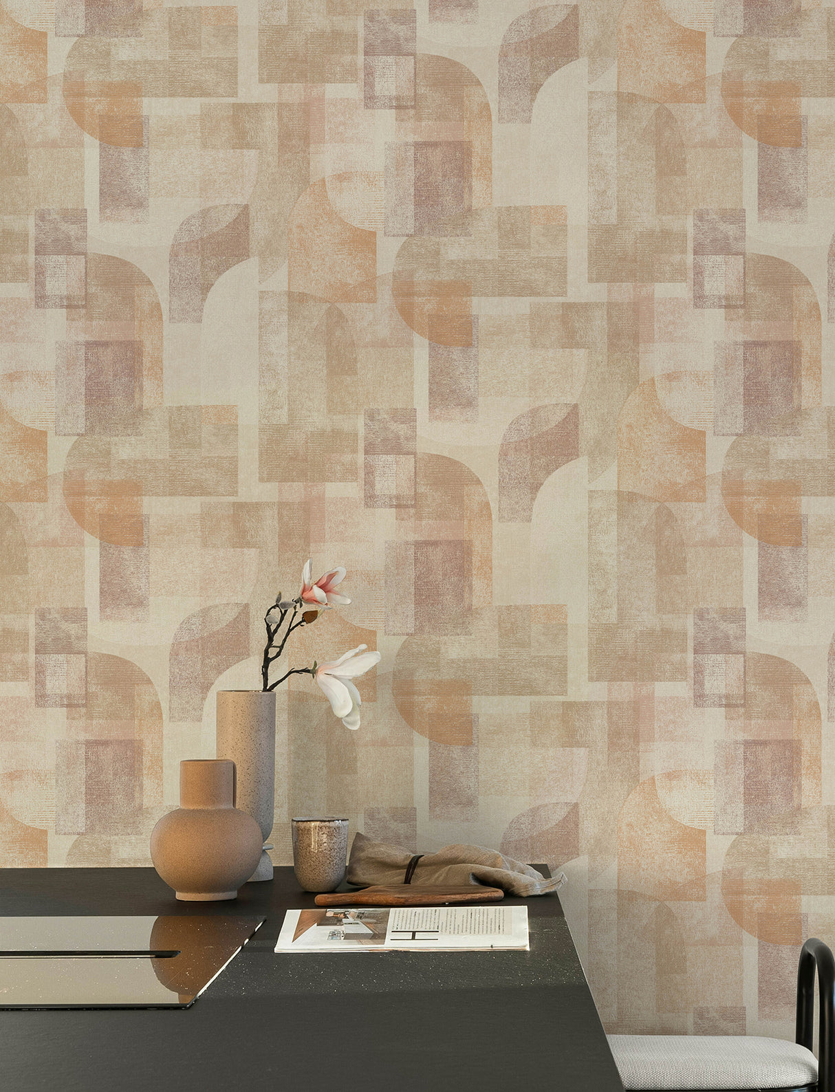 Chesapeake 4191-83033 Cassandra Rust Block Geometric Wallpap