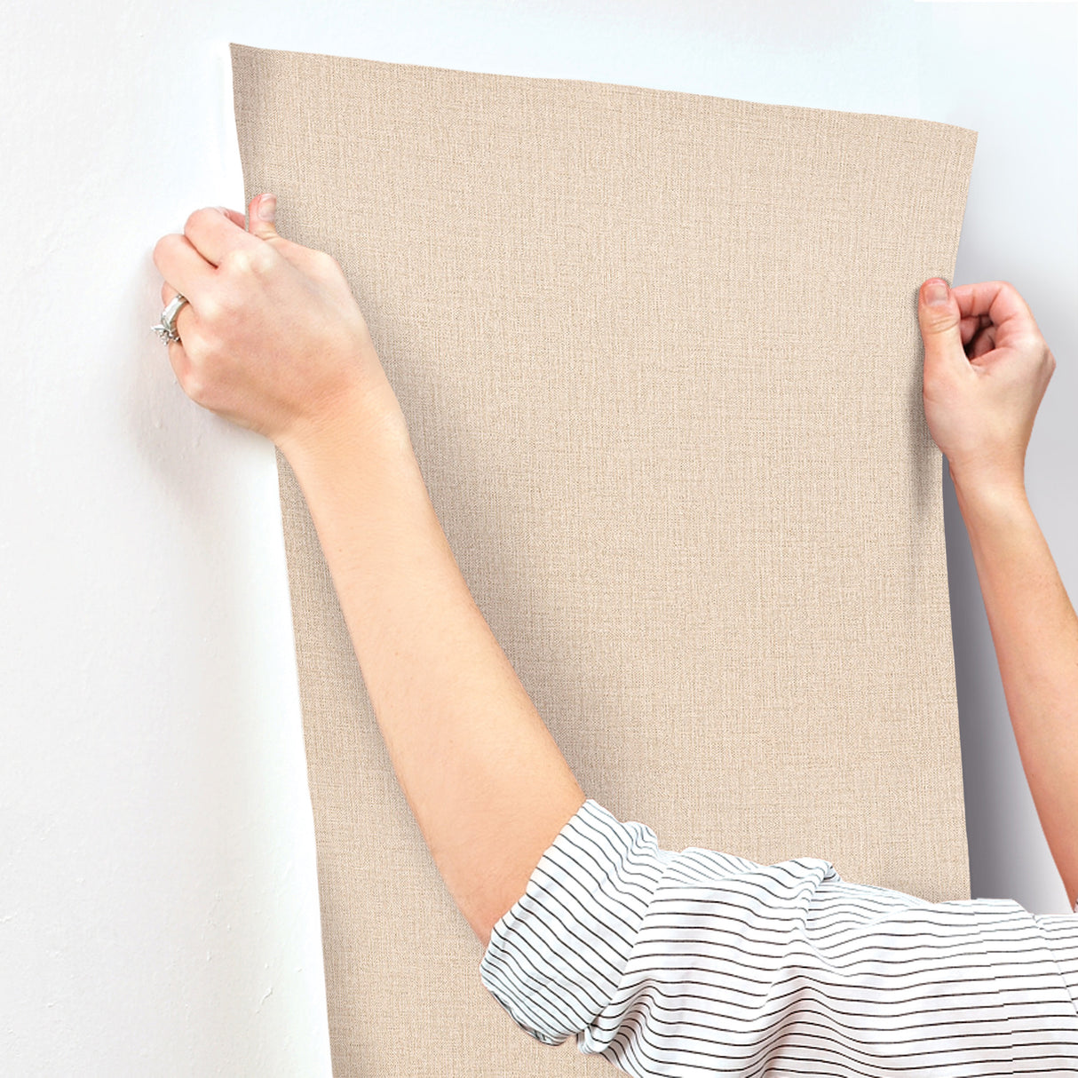 Chesapeake 4191-83035 Sonia Beige Faux Linen Wallpaper