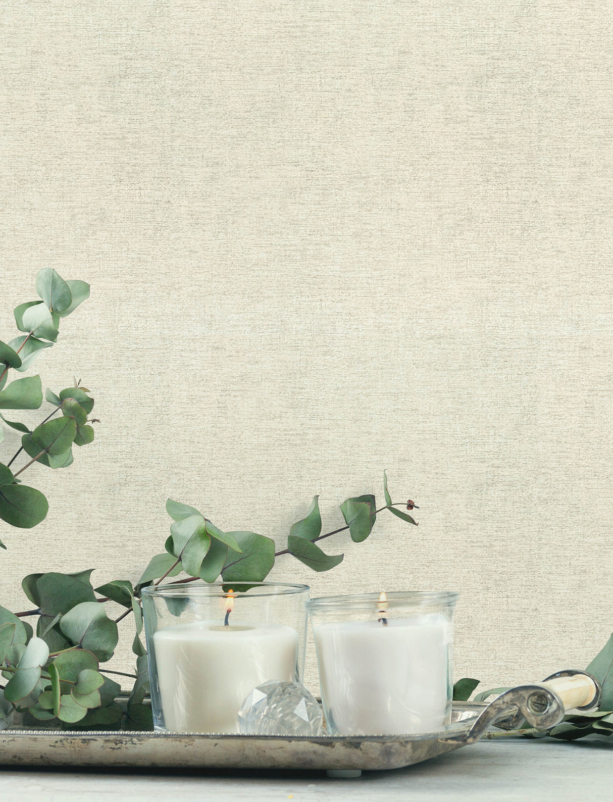 Chesapeake 4191-83037 Tansy Light Grey Distressed Wallpaper