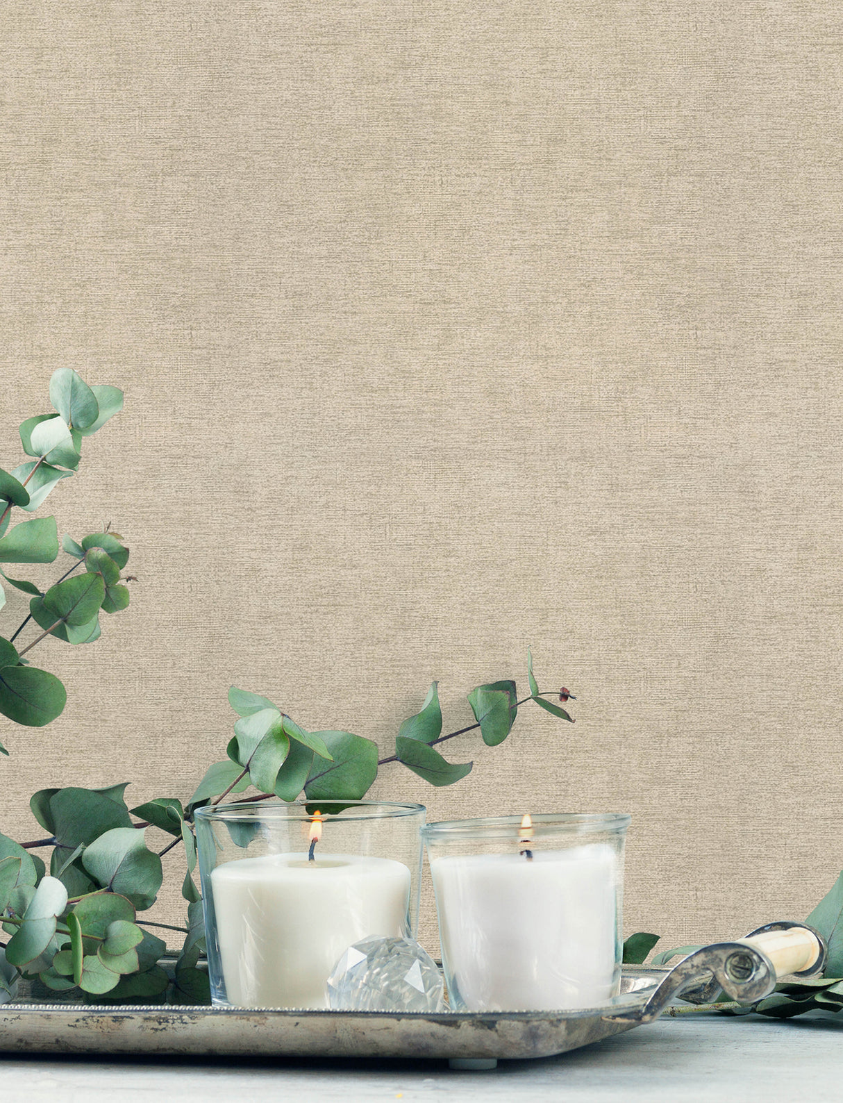 Chesapeake 4191-83040 Tansy Taupe Distressed Wallpaper